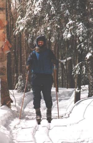 skieur dans le sentier de ski de fond (43 Ko)