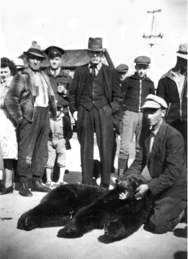 Un ours et les chasseurs (27 Ko)