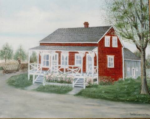 La maison vue par la peintre Nolla Corriveau (34 Ko)